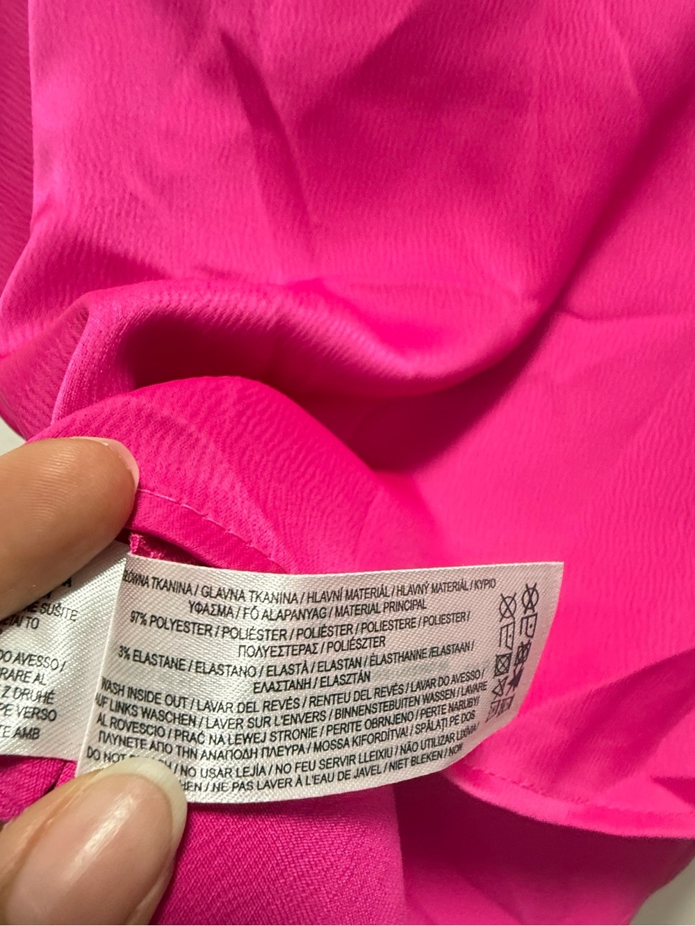NWT Hot Pink Satin Cowl Neck Cami Strappy Tank Top US 10 - Picture 5 of 11